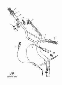 TT-R125LWE Steering handle & cable
