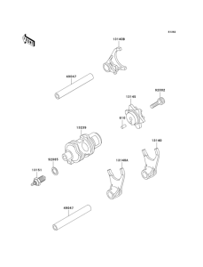 KL650 Валы и вилки переключения передач