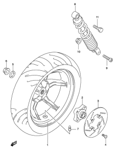 AY50 Rear wheel complete assy