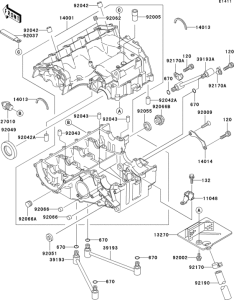 ZX600 Картер двигателя