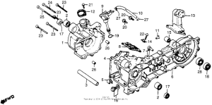 NC50 Crankcase + oil pump + reed valve 80