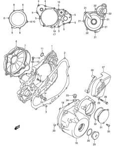 DR-Z400 Crankcase cover ass`y  (v