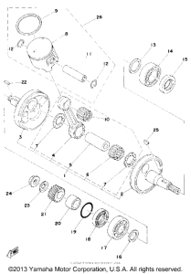 MX125C Коленвал и поршни
