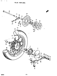 SB200 Rear wheel complete assy