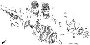 CM125C Crankshaft / piston