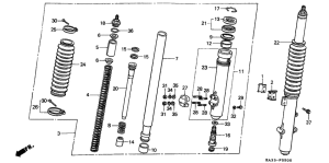 CR125R Вилка передней оси
