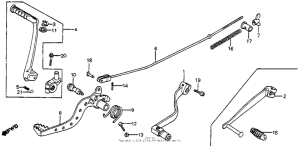 CR80R Shift pedal + brake pedal + kick starter arm 82-83