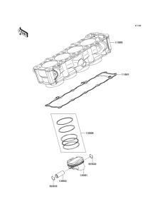 ZX1000 Цилиндр и поршни