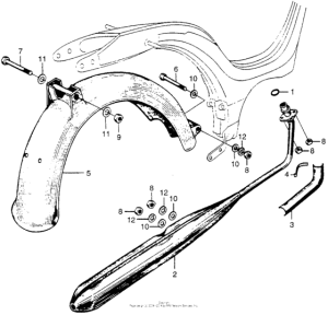 PC50 Rear fender + muffler