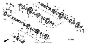 XR400R Трансмиссия