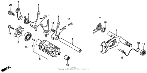 XR600R Вилка переключения передач