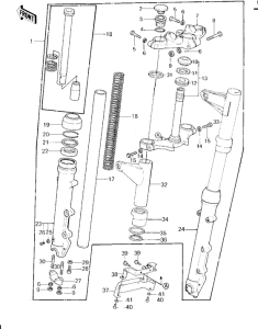KZ650 Вилка передней оси