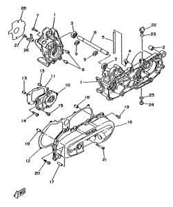 YA50R Картер двигателя