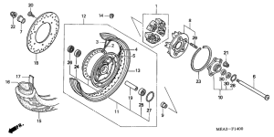 VTX1300S Rear wheel complete assy