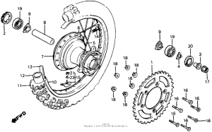 CR125R Rear wheel 83