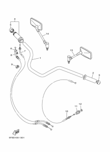 XVS650 Рулевой рычаг и кабель