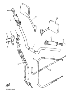 XJ900S Steering handle. cable