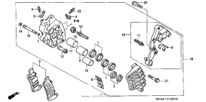 GL1800 (ABS) Right front brake caliper (gl1800a)
