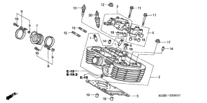 VT125 Задняя головка цилиндров