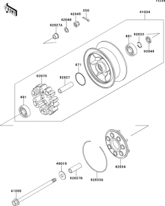 VN1500 Заднее колесо и цепь