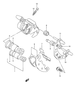 GSX250 Передний суппорт