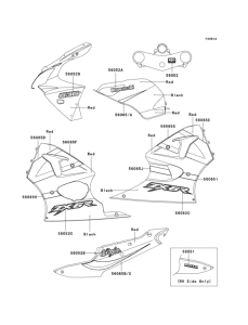 ZX636 Decals(red / black)