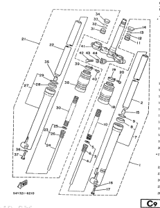 DT50MX Передняя вилка