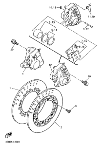 XJ900F Передний тормоз