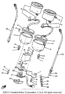 XS400H Speedometer tachometer