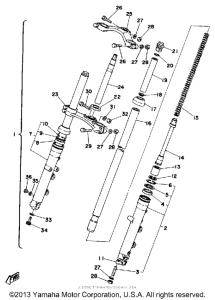 TZ250E Передняя вилка