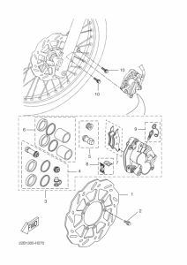 WR125R Передний суппорт