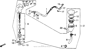 CB900 Задний главный тормозной цилиндр