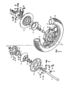 GS1000 Rear wheel complete assy