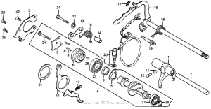 CB400 Gearshift drum + gearshift arm