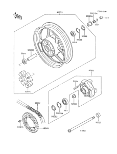ZX600 Задняя ступица колеса