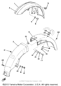 RD400F Front fender - rear fender