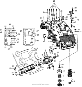 CB92 Upper crankcase + shift drum