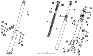 MT250 Передняя вилка