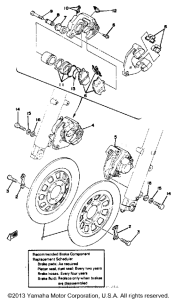 XS1100E Front disc brake-caliper