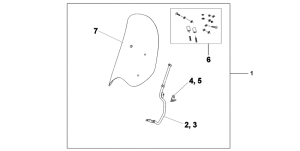 SH300 Windshield without knuckle visor