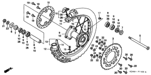 CR125R Rear wheel complete assy