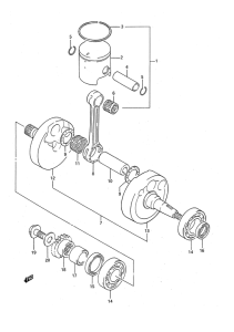 RM125 Вал коленчатый