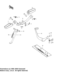 KD100 Footrests / stand / brake pedal