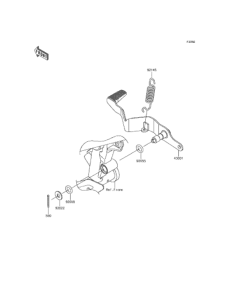 KLE250 ブレーキペダル