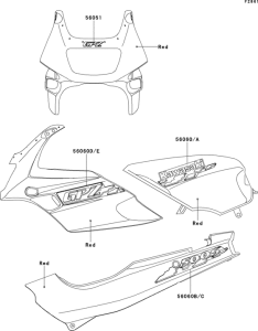 EX500 Decals(red)(ex500-d1)