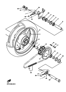 YZF-R1 Rear wheel complete assy