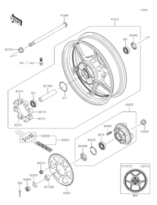 EX400 Заднее колесо и цепь