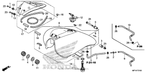 VT1300CT Топливный бак