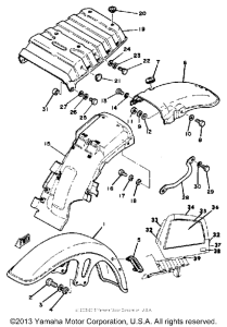 SR250TH Front fender rear fender travel trunk