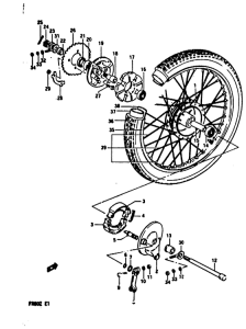 FR80 Rear wheel complete assy